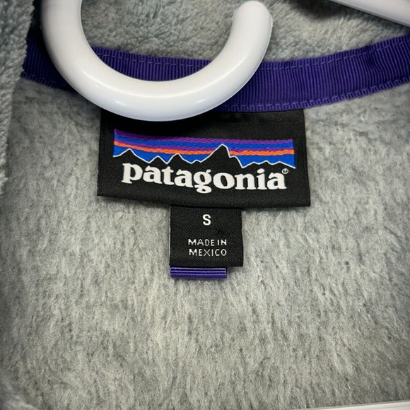 Patagonia Snap-T Fleece Pullover Women's Small Gray Purple Mock Polartec 25442 - Picture 5 of 11